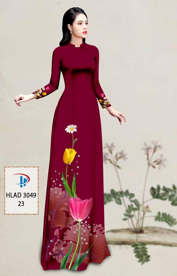 Vải Áo Dài Hoa Tulip AD HLAD3049 3